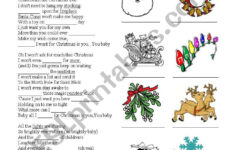 All I Want For Christmas Is You - Esl Worksheetcelineclark in All I Want For Christmas Worksheet