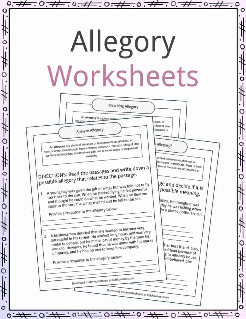 Allegory Examples, Definition And Worksheets | Kidskonnect inside A Christmas Carol Allegory Worksheet