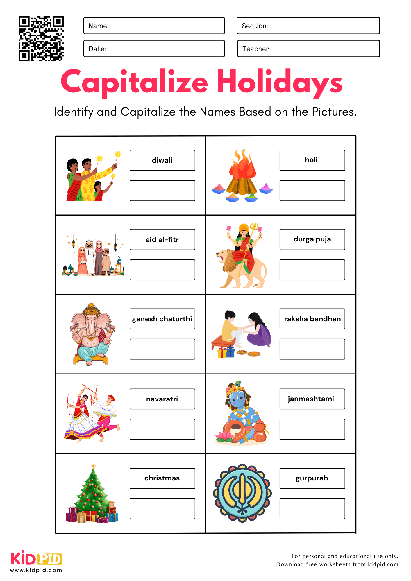 Capitalization Worksheet For Grade 2 - Kidpid throughout Christmas Capitalization Worksheet