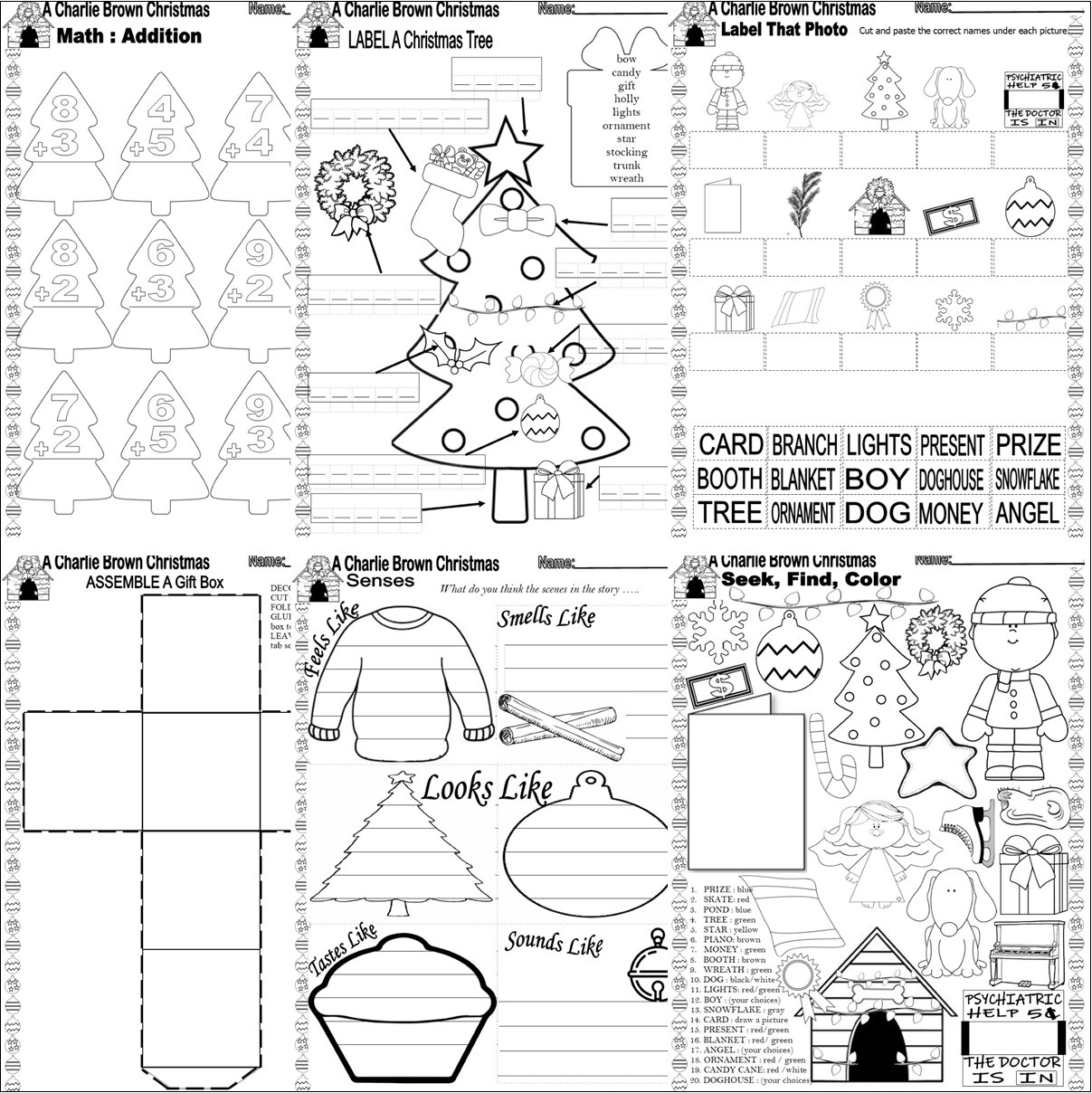 Charlie Brown Christmas Activity Worksheets Word Search Writing within Charlie Brown Christmas Worksheets