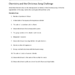 Chemistry And Christmas Songs   Elizabeth Endres | Library | Formative In Christmas Chemistry Worksheet Answers