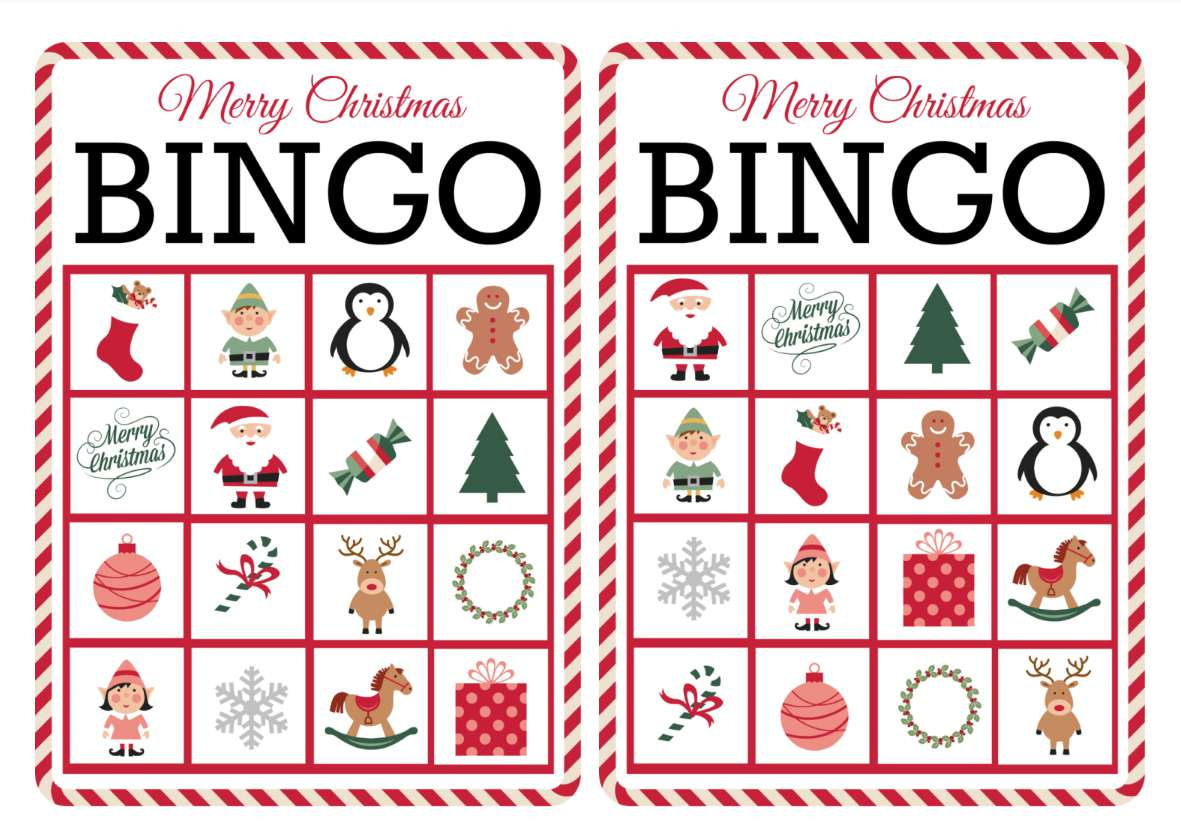 Christmas Bingo Inflate Template Set with Christmas Bingo Worksheet