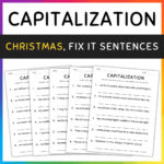 Christmas Capitalization Worksheets Fix The Sentences Grammar Pertaining To Christmas Capitalization Worksheet