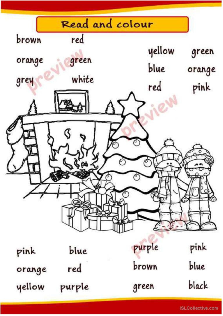 Christmas Coloring Pages: English Esl Worksheets Pdf &amp;amp; Doc pertaining to Christmas Color Words Worksheet