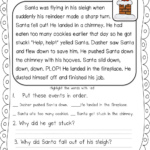 Christmas Comprehension Worksheets With 2Nd Grade Christmas Reading Comprehension Worksheets