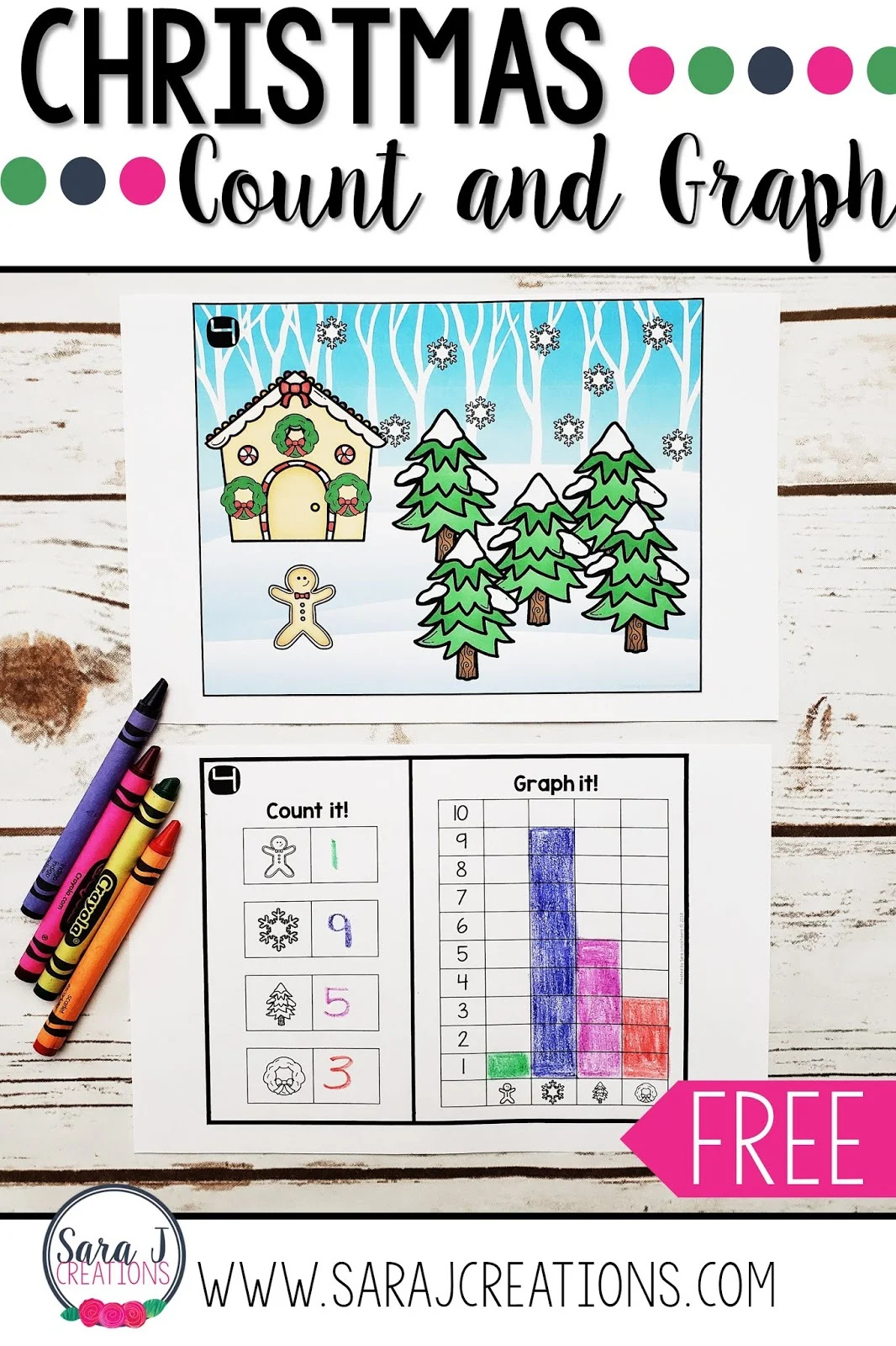 Christmas Count And Graph | Sara J Creations inside Christmas Graphing Worksheets Free