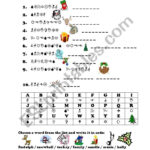 Christmas "Crack The Code"   Esl Worksheetfrausue Pertaining To Christmas Crack The Code Worksheets