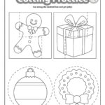 Christmas Cutting Practice Coloring Pages For Kids! Kids Throughout Preschool Christmas Cutting Worksheets