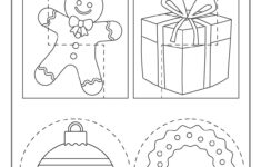 Christmas Cutting Practice Coloring Pages For Kids! Kids throughout Preschool Christmas Cutting Worksheets