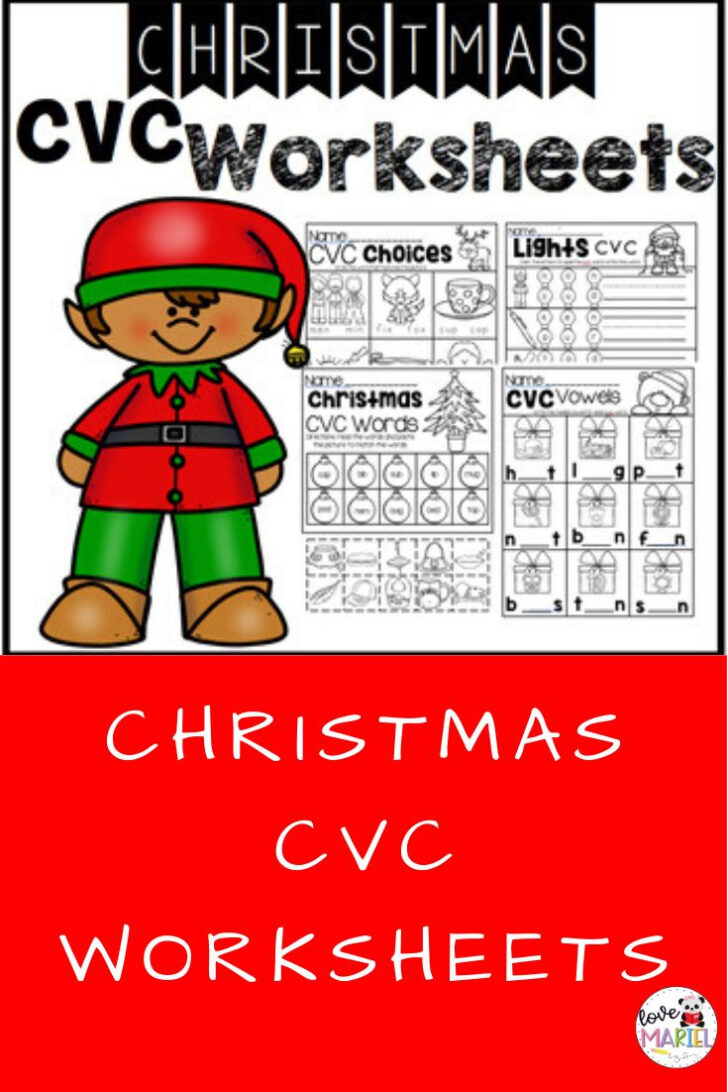 Christmas Cvc Words Worksheet