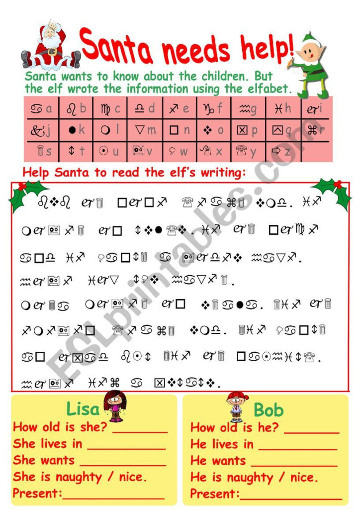 Christmas Code Breaker Worksheet