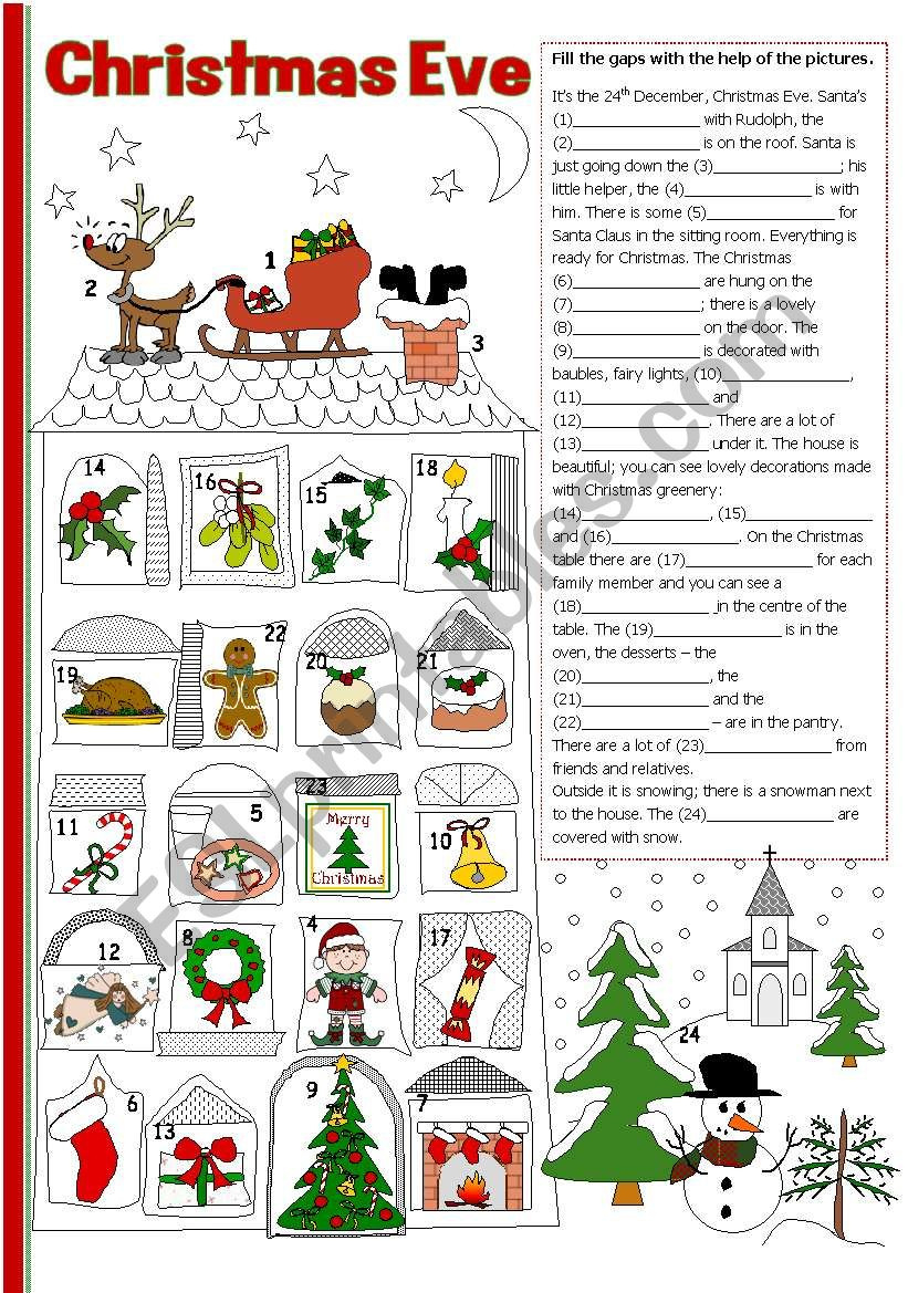 Christmas Eve - Esl Worksheettecus for Christmas Day Worksheet