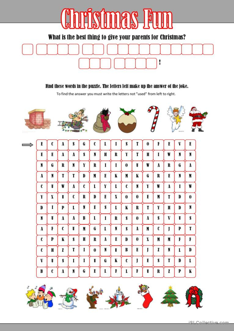 Christmas Fun With A Hidden Message: English Esl Worksheets Pdf &amp;amp; Doc within Christmas Hidden Message Worksheet