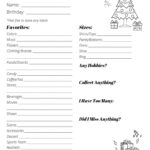 Christmas Gift Questionnaire   Etsy Intended For Christmas Gift Worksheet