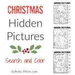 Christmas Hidden Pictures   Etsy Pertaining To Christmas Hidden Picture Worksheets