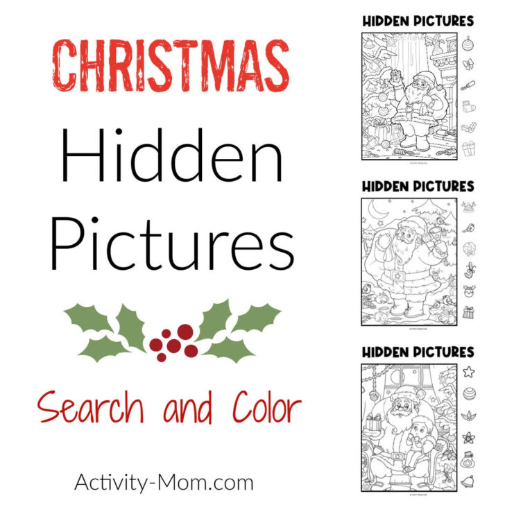 Christmas Hidden Picture Worksheets