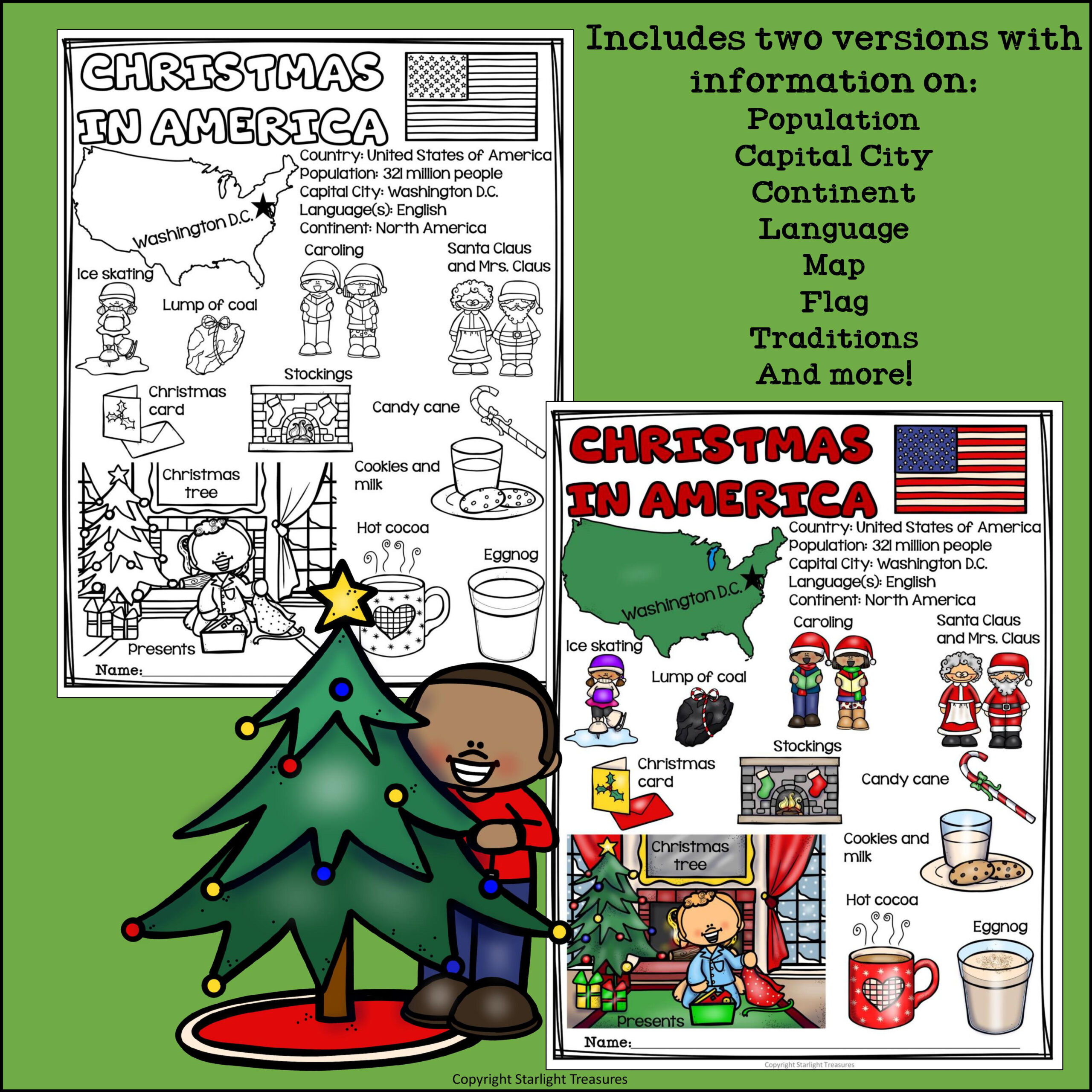 Christmas In America Fact Sheet For Early Readers - Classful within Christmas in America Worksheet