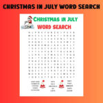 Christmas In July Word Search, Christmas Word Search. Holiday Game Regarding Christmas In July Worksheets