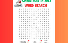 Christmas In July Word Search, Christmas Word Search. Holiday Game regarding Christmas In July Worksheets