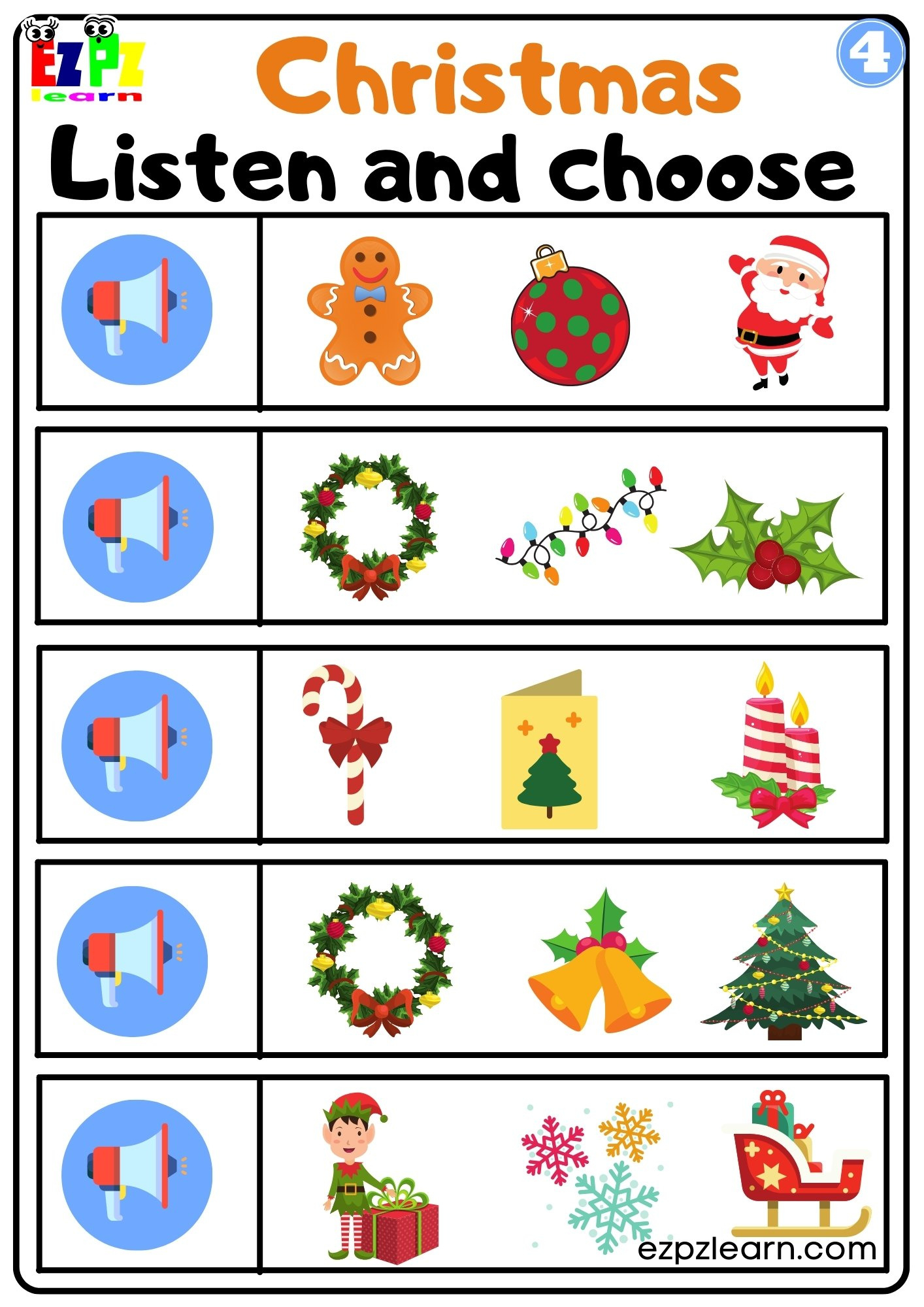 Christmas Interactive Worksheet Listen And Choose The Correct with regard to Christmas Esl Worksheets