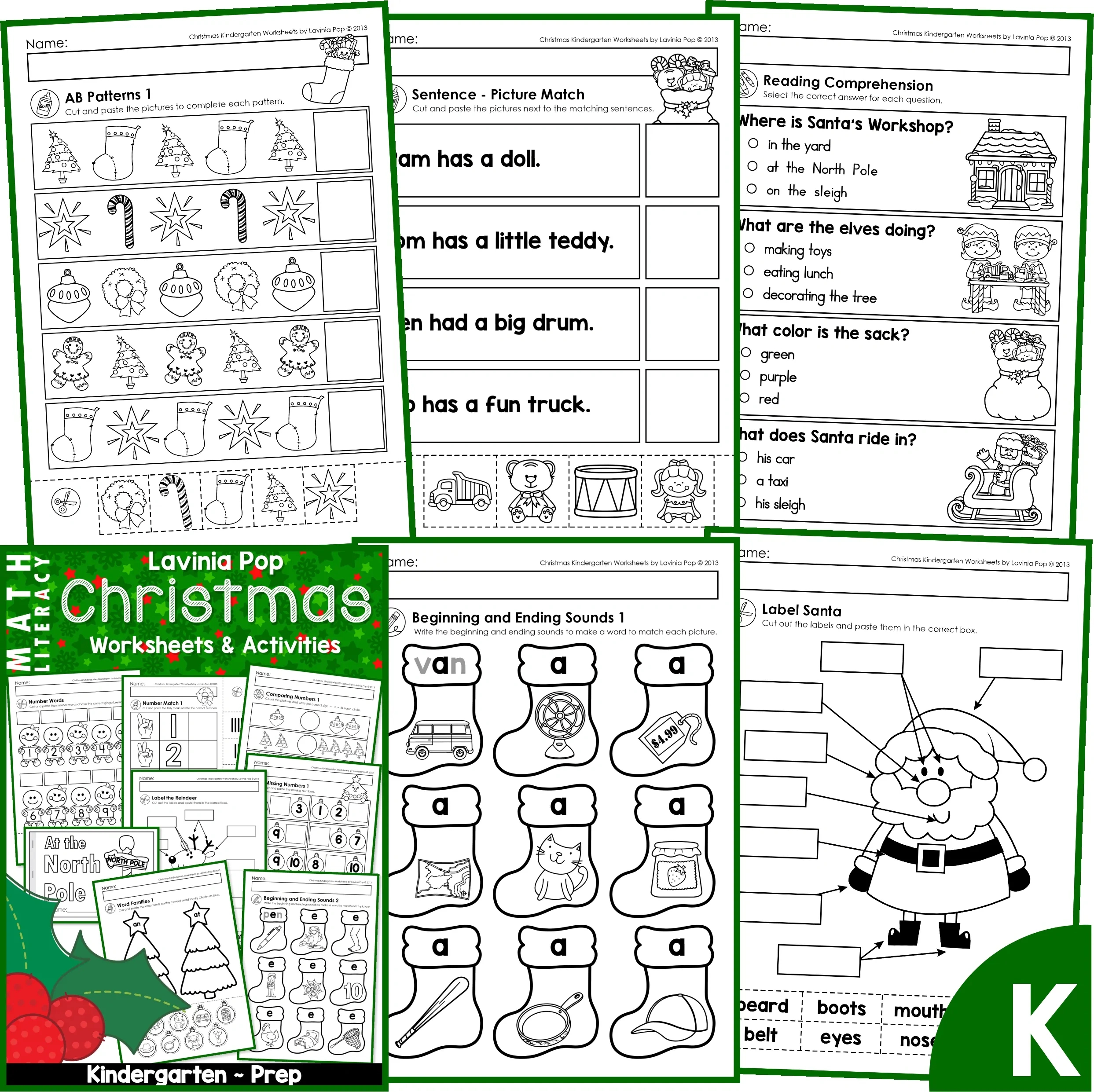 Christmas Kindergarten Worksheets And Activities No Prep throughout Christmas Counting Worksheets For Kindergarten