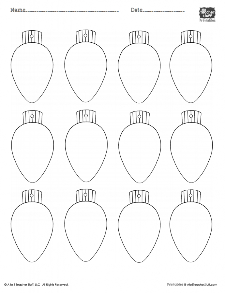 Christmas Lights Printablecoloring Page, Worksheet Or Pattern | A pertaining to Christmas Lights Worksheet