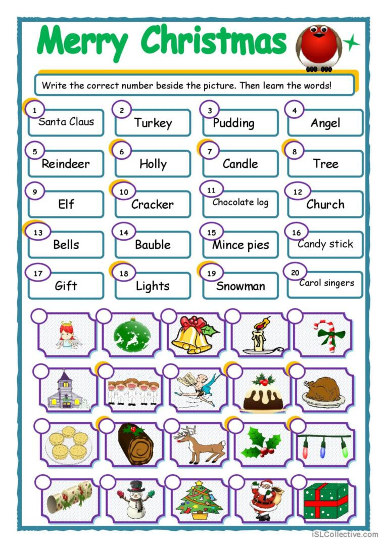 Christmas Match-Up: English Esl Worksheets Pdf &amp;amp; Doc throughout Christmas Match Up Worksheet