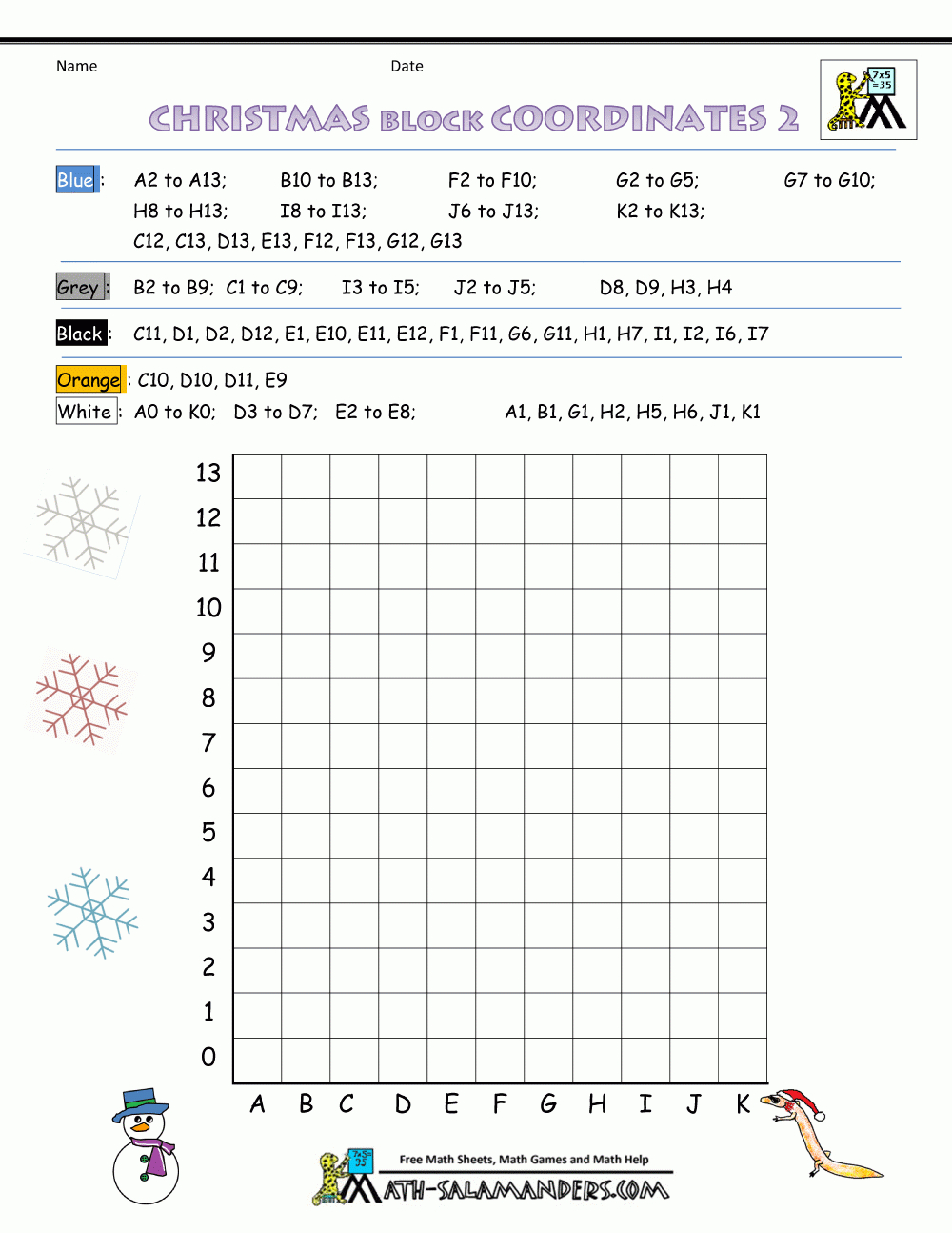 Christmas Math Activities inside Christmas Coordinates Worksheets