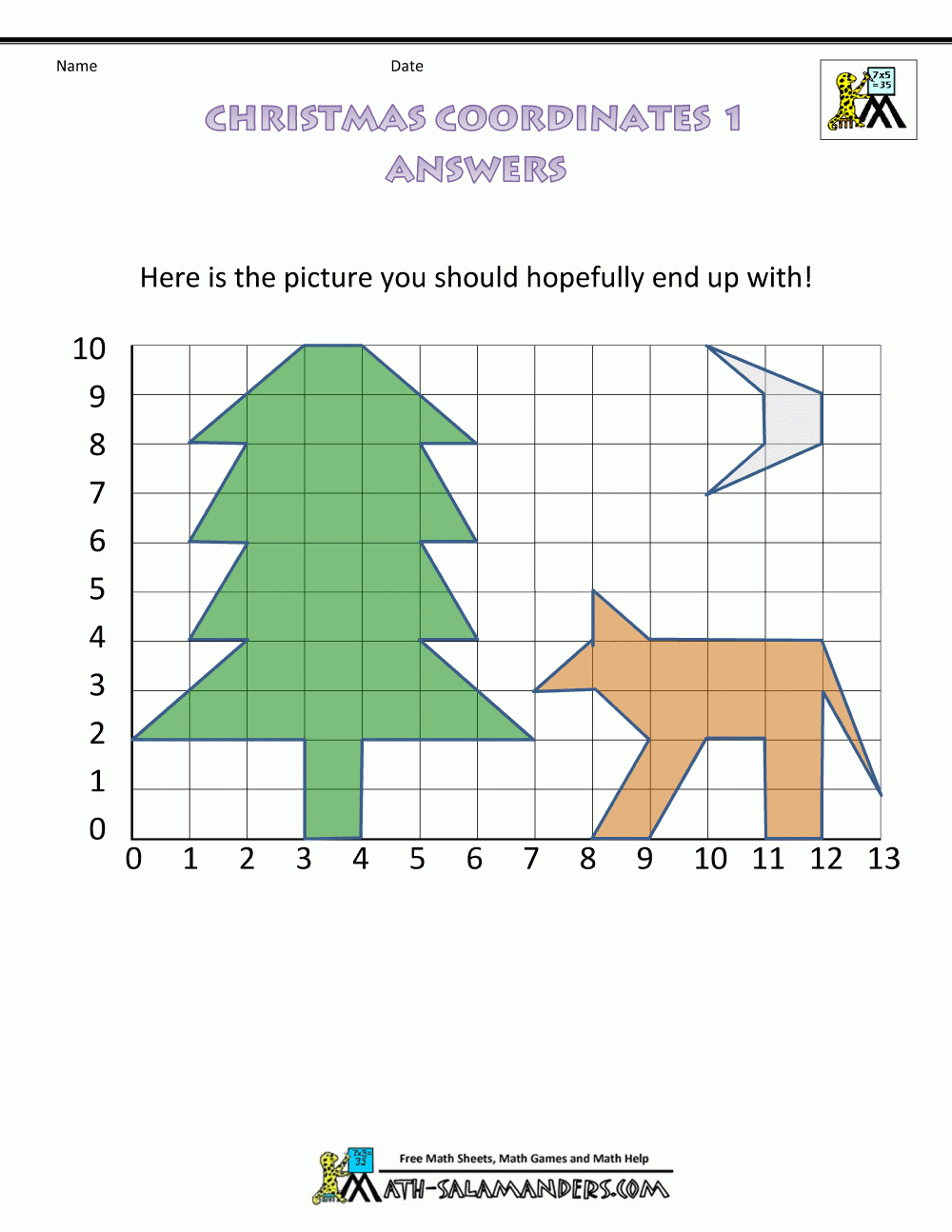 Christmas Math Activities within Christmas Area Worksheet