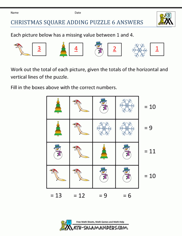 Addition Christmas Worksheets