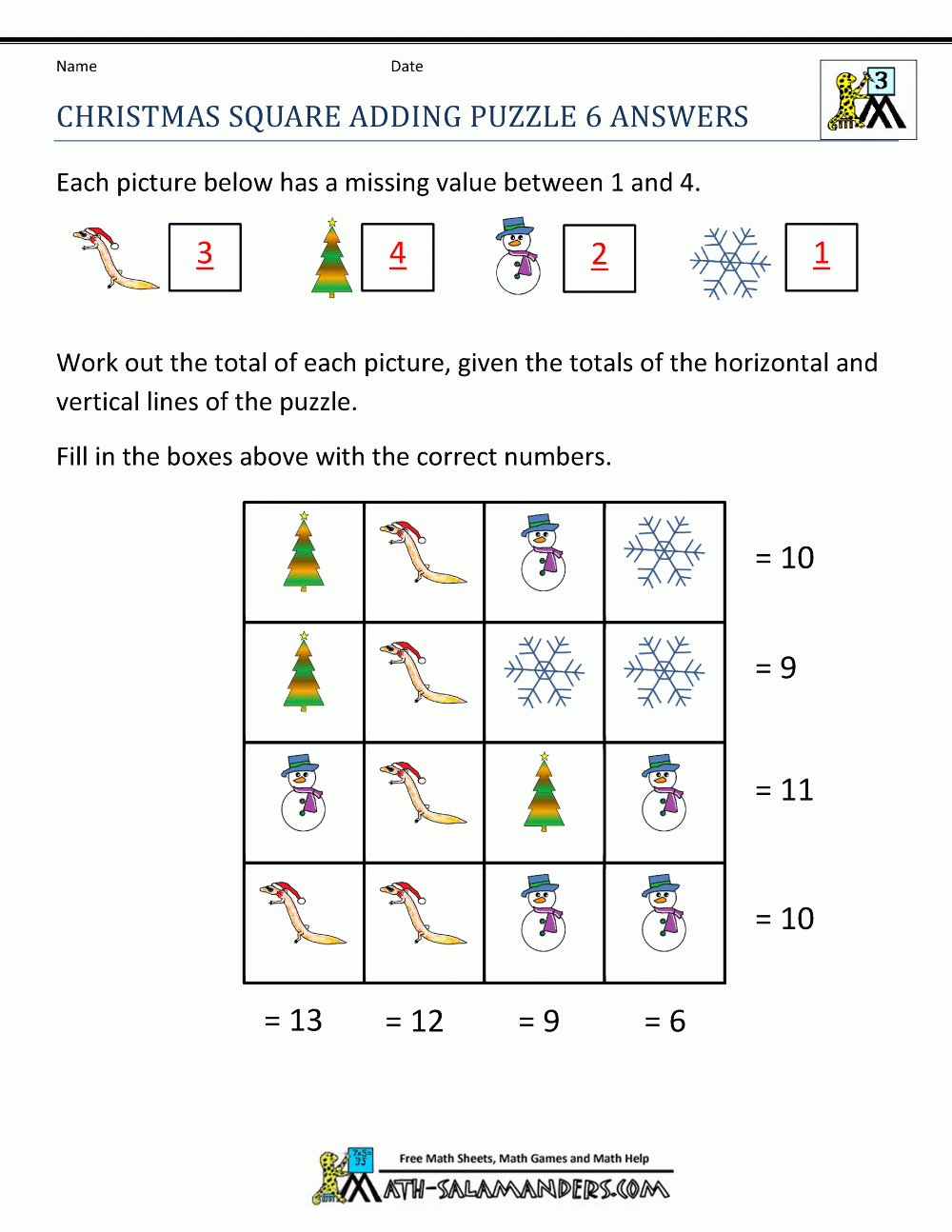 Christmas Math Worksheets for Addition Christmas Worksheets