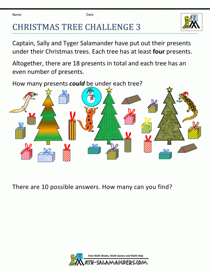 Christmas 3rd Grade Worksheets