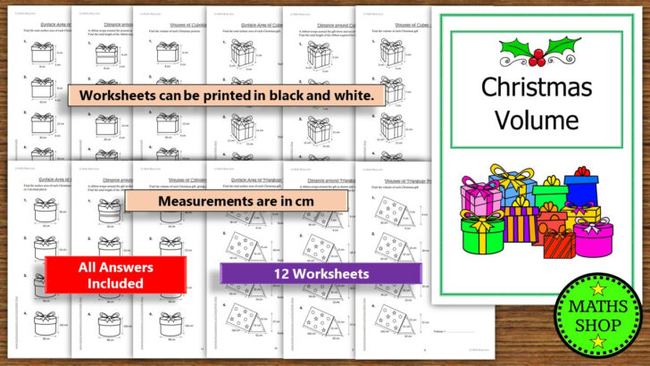 Christmas Area Worksheet