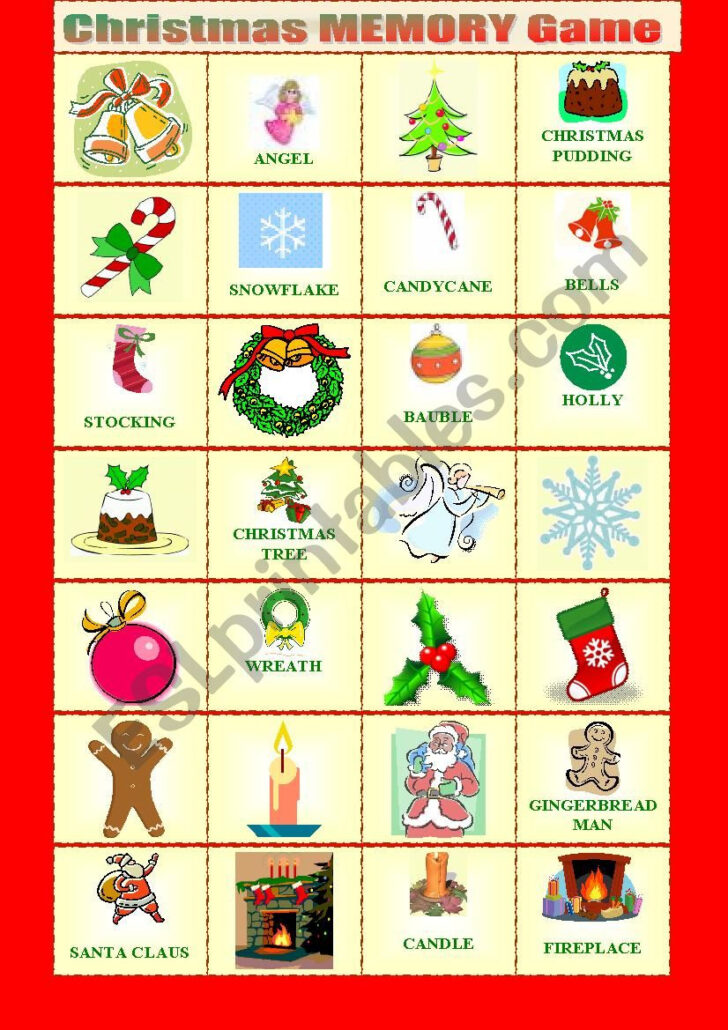 A Christmas Memory Worksheet