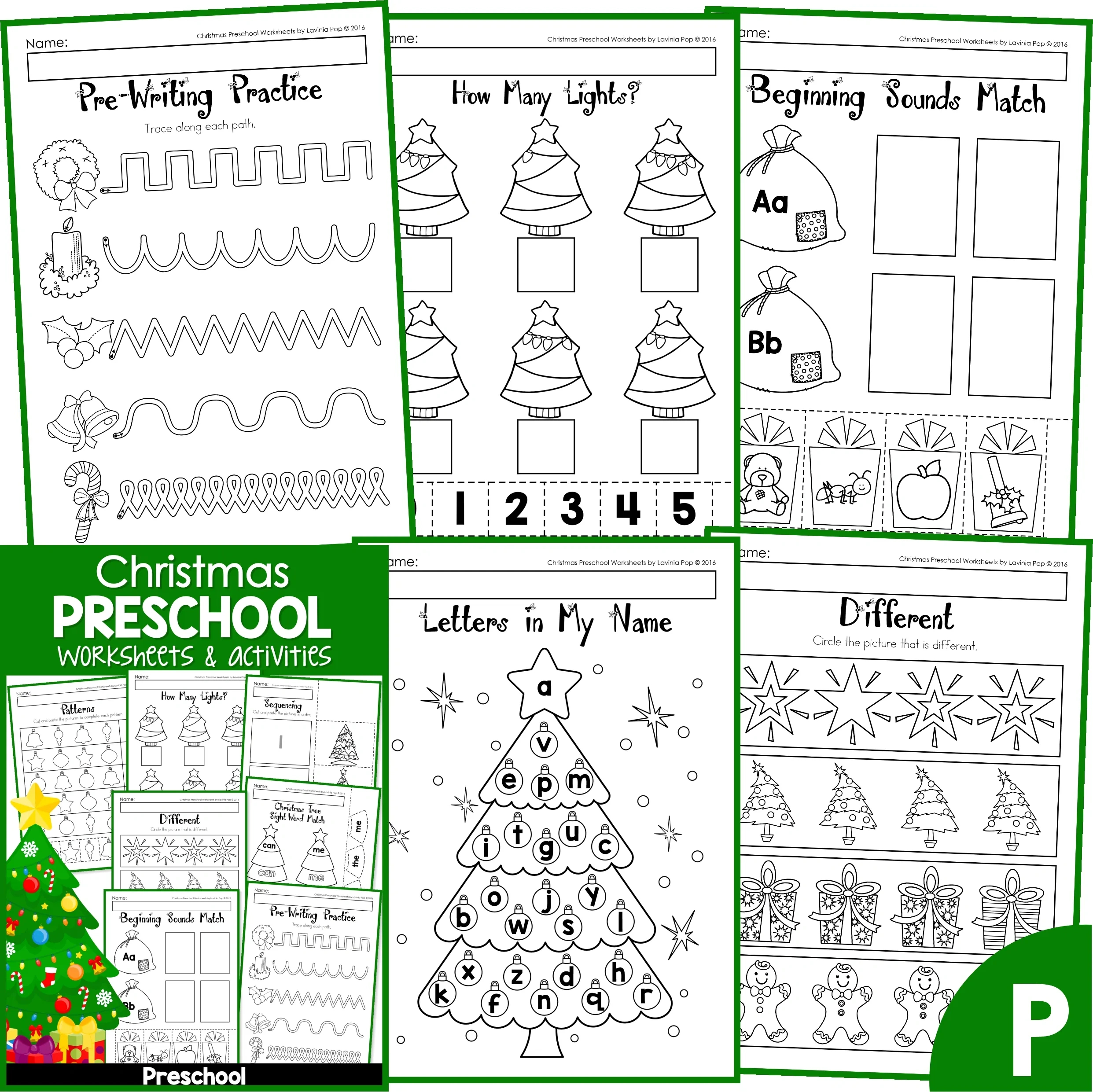 Christmas Preschool Worksheets And Activities No Prep pertaining to Preschool Printable Christmas Worksheets