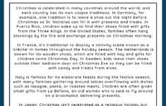 Christmas - Reading Comprehension Worksheet | Games4Esl within Christmas Holiday Reading Comprehension Worksheets Free