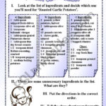 Christmas Recipe   Esl Worksheet*Maria* Throughout Christmas Chop Worksheet Answers