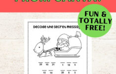 Christmas Secret Message From Santa Printable pertaining to Christmas Hidden Message Worksheet