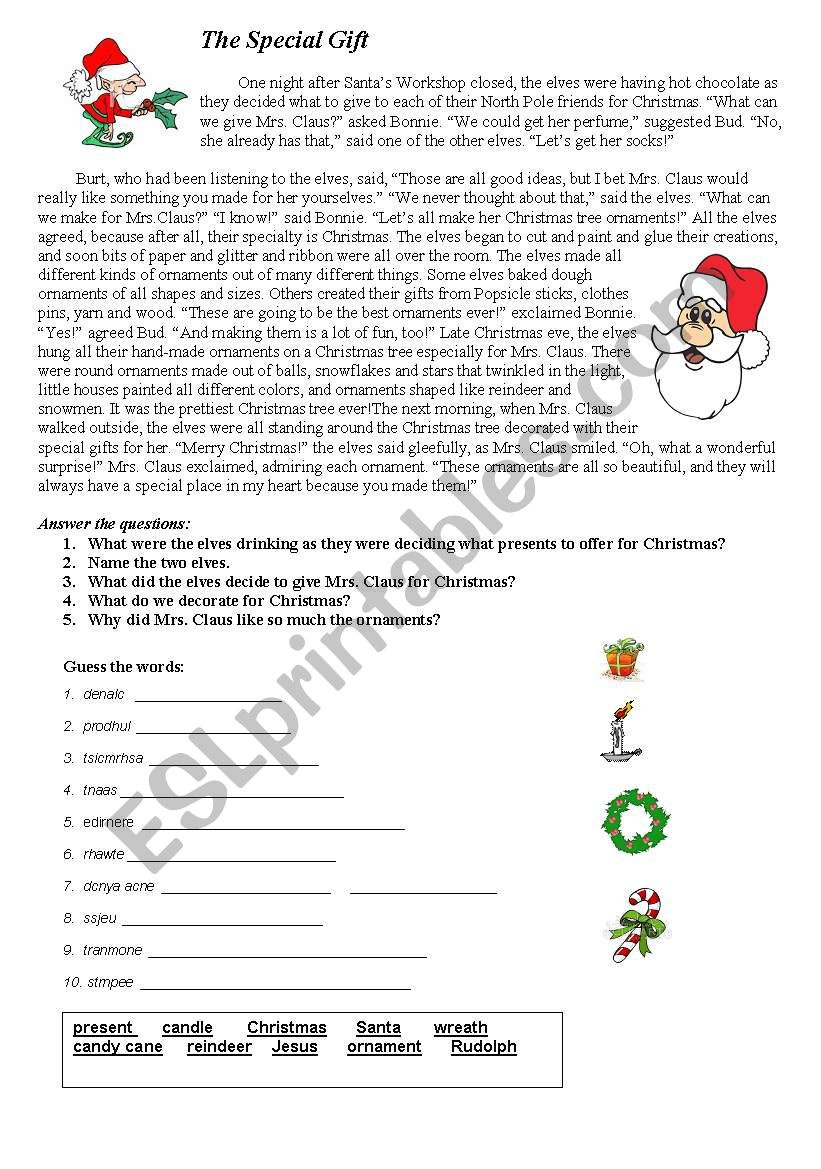 Christmas Story - Esl Worksheetsilviana_S inside A Christmas Story Worksheet