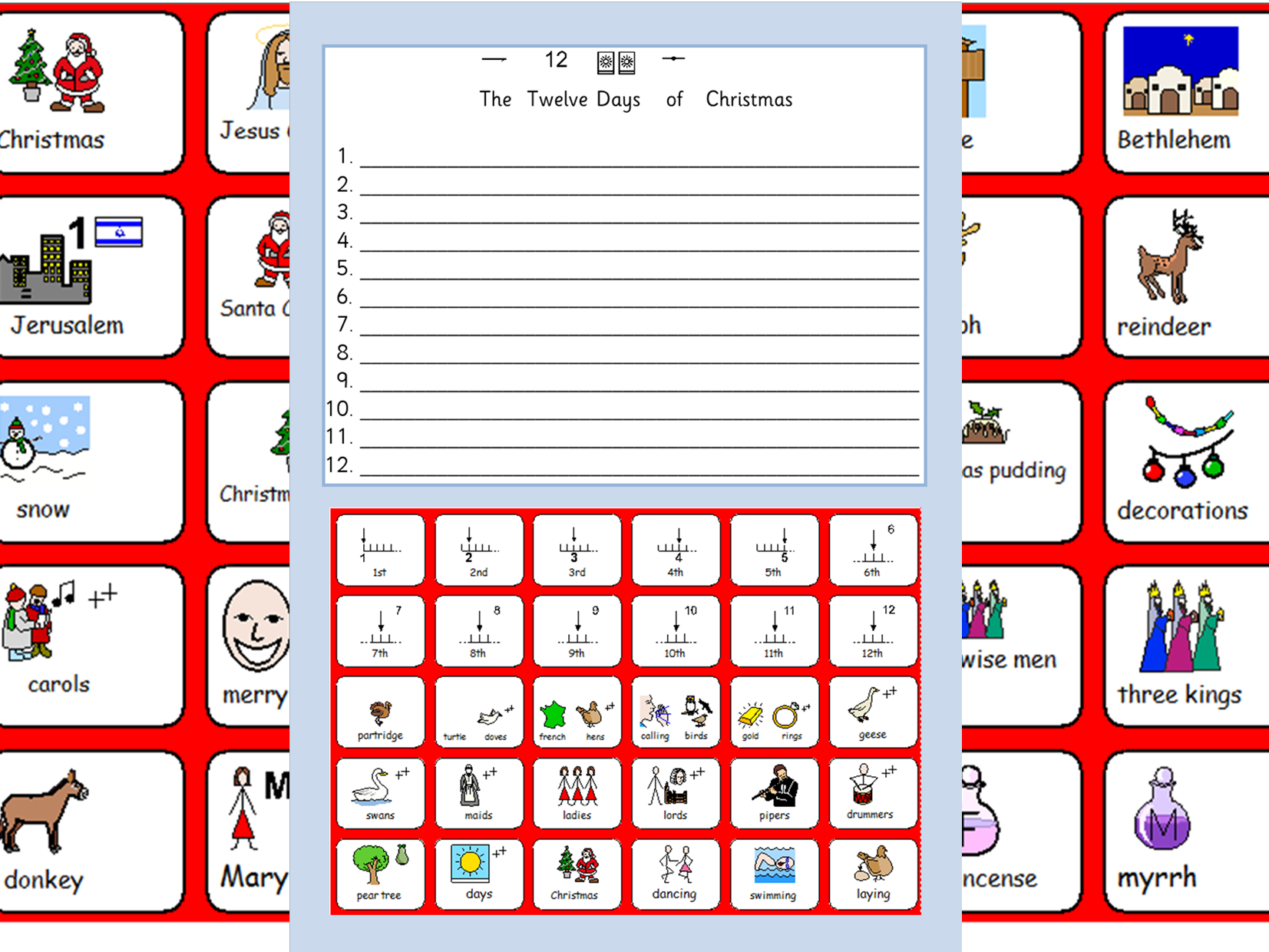 Christmas Symbols, The 12 Days Of Christmas Worksheet And Colours with regard to 12 Days Of Christmas Statistics Worksheet