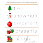 Christmas Tracing Worksheets   Raising Hooks For Free Printable Christmas Tracing Worksheets