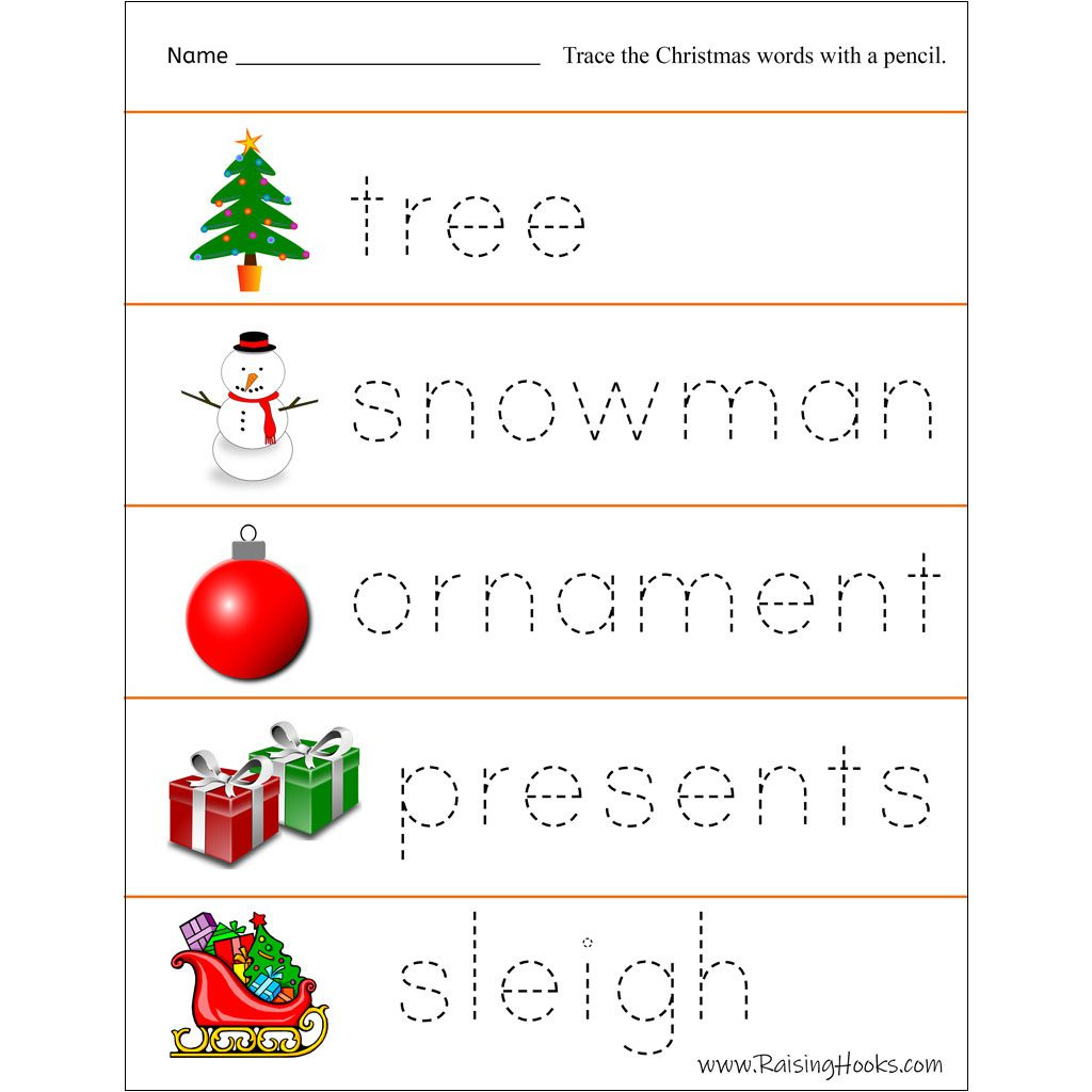 Christmas Tracing Worksheets - Raising Hooks for Free Printable Christmas Tracing Worksheets