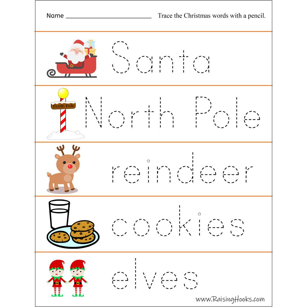 Free Printable Christmas Tracing Worksheets | Lyana Worksheets