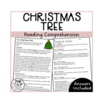 Christmas Tree Comprehension Reading Strategy Worksheet   Etsy Pertaining To 3rd Grade Christmas Reading Comprehension Worksheets