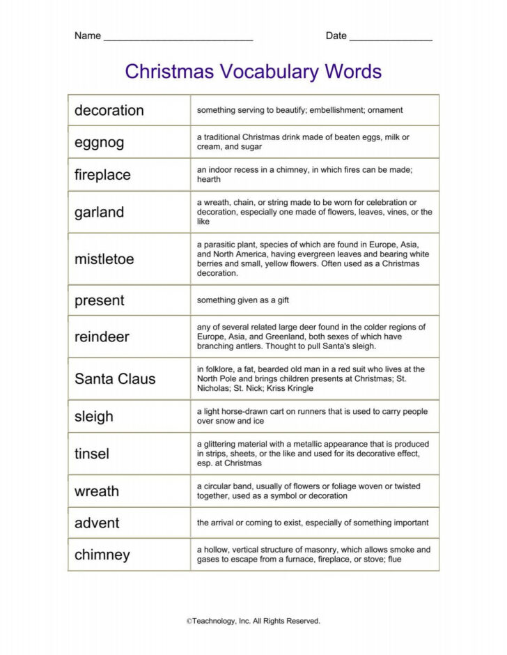 Christmas Chop Worksheet Answers