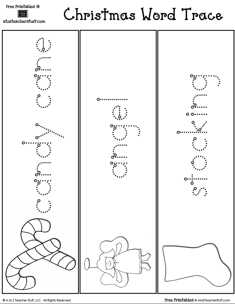 Christmas Word Tracing Practice | A To Z Teacher Stuff Printable intended for Free Printable Christmas Tracing Worksheets