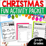 Christmas Worksheets No Prep Winter Activity Packet   The Butterfly Pertaining To Christmas Alliterations Worksheet