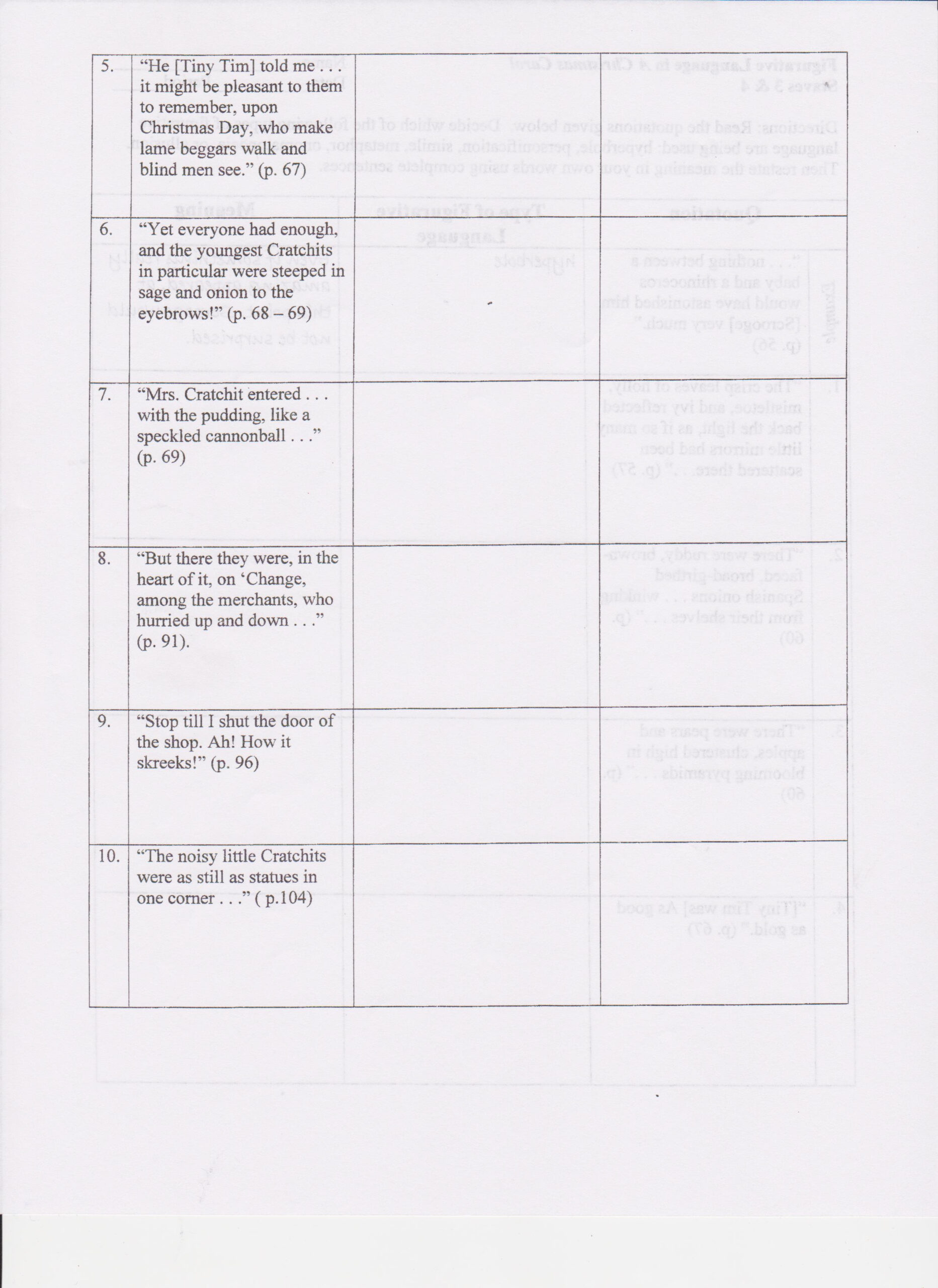 December - Let Us Dare To Read, Think, Write And Speak. -John Adams intended for A Christmas Carol Figurative Language Worksheet Answers