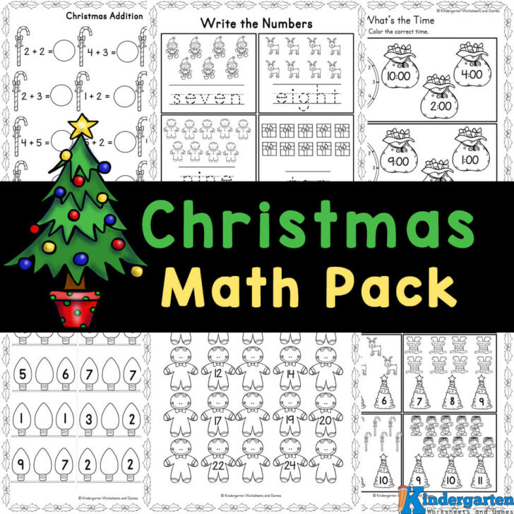 Christmas Kindergarten Math Worksheets