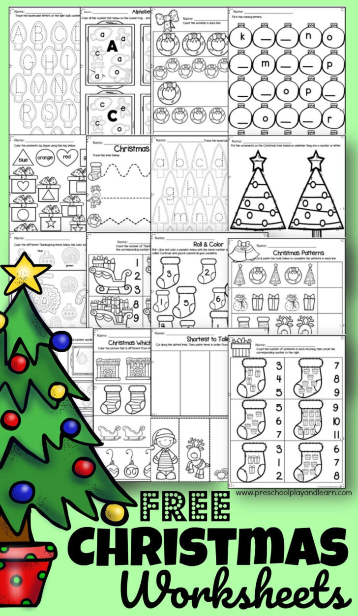 Printable Christmas Worksheets For Kindergarten